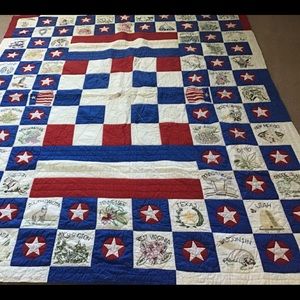 Hand made American states quilt
